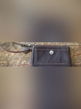 Women’s Coach Brown Leather Wristlet Card Wallet - Classic Carry